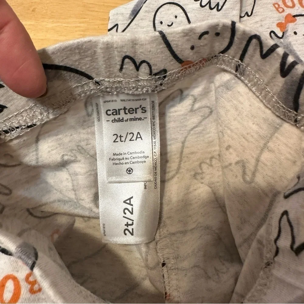Carter’s Child Of Mine Halloween Boo Ghost Toddler 2T / 2A Gray Stretch Pant